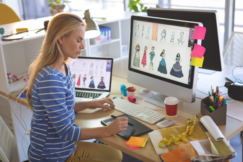 Employee using Clothing Design Software