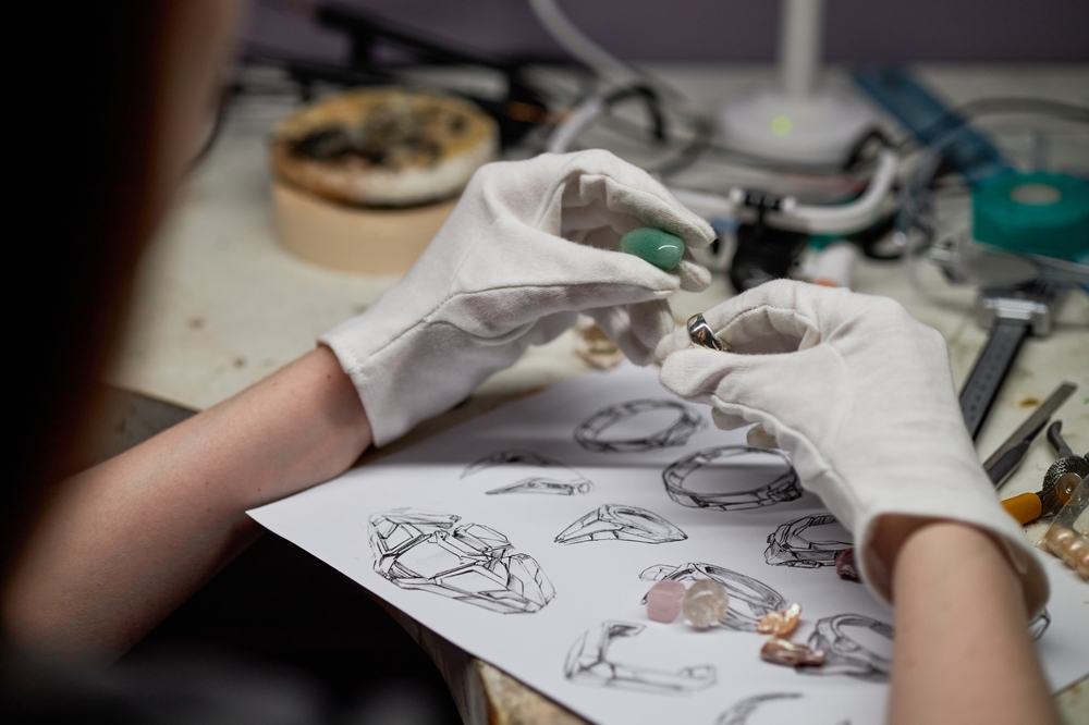 Jewelry manufacturing workshop producing fine jewelry with jewelry ERP for manufacturers supporting production planning and inventory management.
