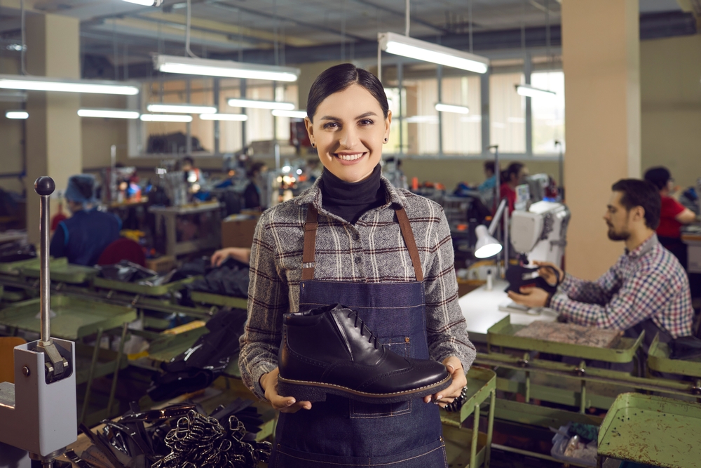 Modern footwear manufacturing facility showcasing best erp for footwear operational excellence across production processes.